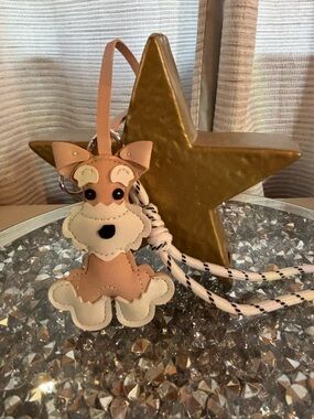 🐾 Blush Puppy Bag Charm & Keychain – Cute Dog Purse Accessory 💕
